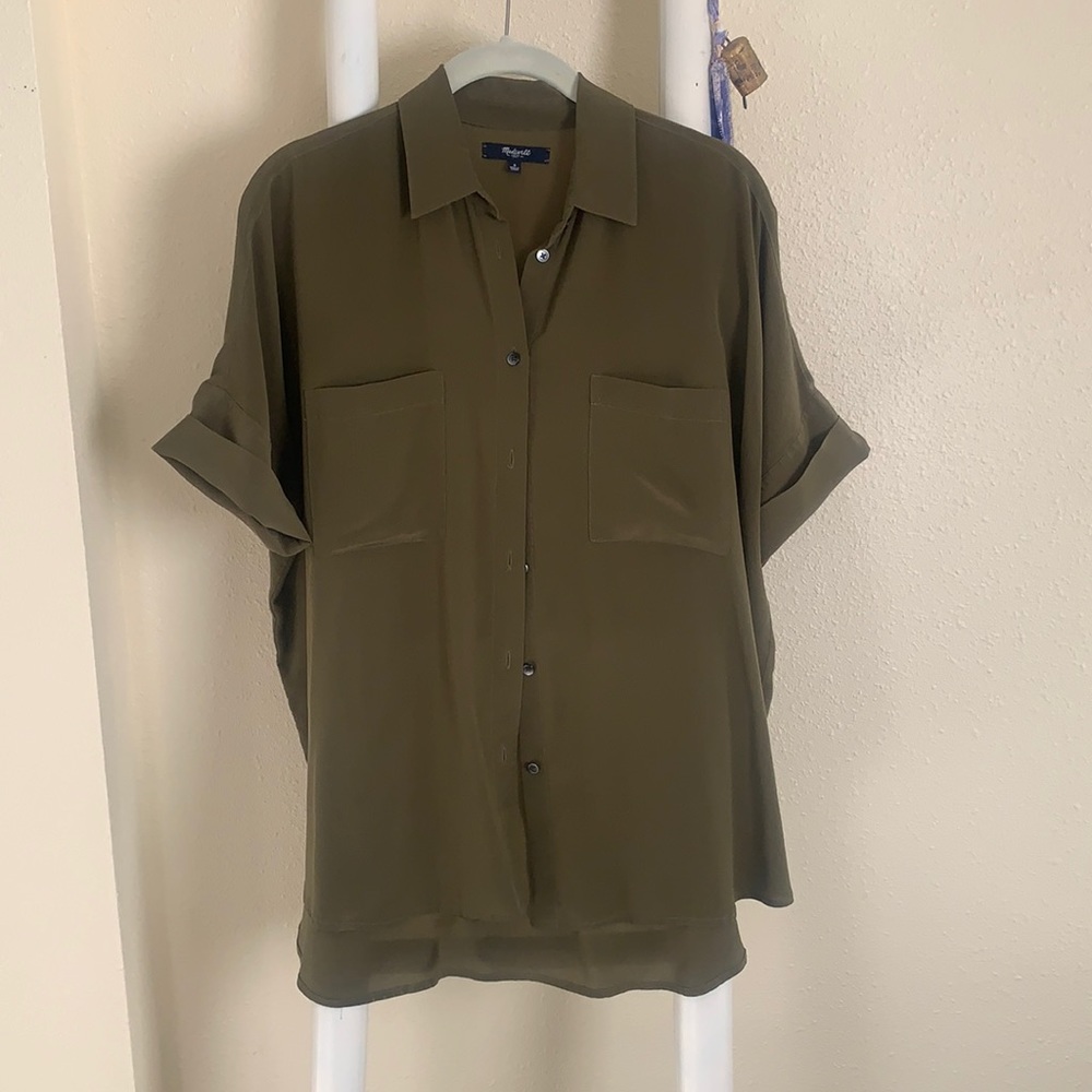 Madewell silk courier shirt